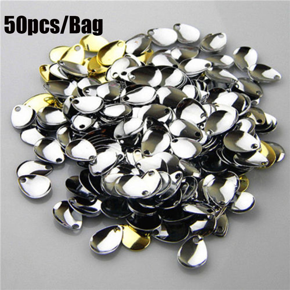 50PCS Silver Smooth Nickel Seq - огляд і ціна Fishing Lure Spinner