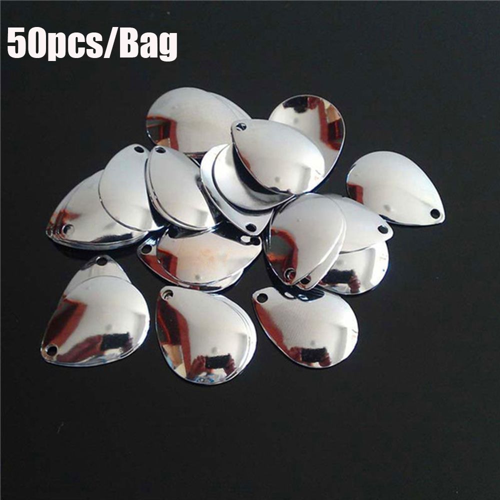 50PCS Silver Smooth Nickel Seq - огляд і ціна Fishing Lure Spinner